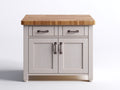 Buffet - Bois-Métal - 100 x 48 x 90 cm - Blanc-Bois naturel - Style campagne