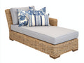 Bain de soleil - Rotin tressé-Tissu - 191 x 81 x 91 cm - Brun miel-Gris clair - Style bord de mer