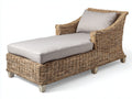 Bain de soleil - Rotin tressé-Tissu - 179 x 77 x 96 cm - Brun naturel-Beige gris - Style naturel