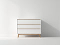 Commode - Bois - 120x42x75 cm - Blanc-Bois naturel - Style scandinave