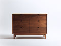 Commode - Bois - 120x45x90 cm - Brun noyer - Style moderne rétro