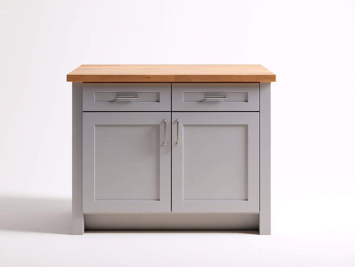 Buffet - Bois-Métal - 105 x 48 x 88 cm - Gris clair-Bois naturel - Style contemporain