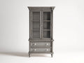 Vitrine - Bois-verre - 95 x 42 x 185 cm - Gris vieilli - Style classique