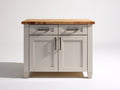 Buffet - Bois-Métal - 95 x 45 x 88 cm - Blanc cassé-Bois naturel - Style campagne