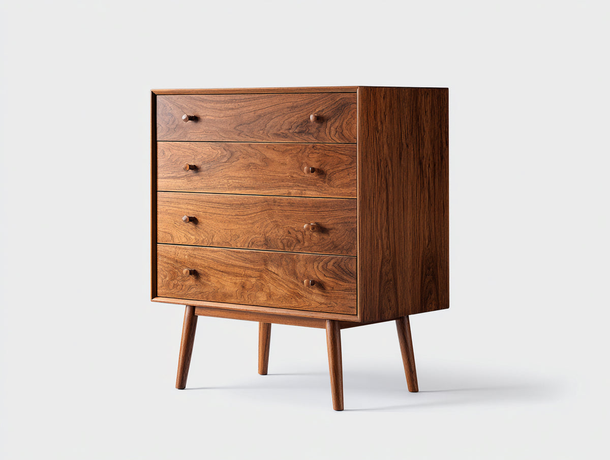 Commode - Bois - 80x42x105 cm - Brun noyer - Style vintage