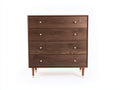 Commode - Bois - 90x45x112 cm - Brun noyer - Style rétro moderne