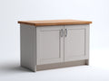 Buffet - Bois-Métal - 110 x 50 x 85 cm - Gris clair-Bois naturel - Style contemporain