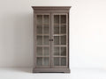 Vitrine - Bois-verre - 100 x 42 x 185 cm - Brun grisé - Style classique