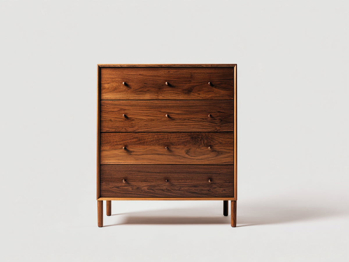 Commode - Bois - 85x42x110 cm - Brun noyer - Style vintage