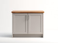Buffet - Bois-Métal - 100 x 45 x 85 cm - Gris clair-Bois naturel - Style contemporain