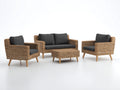 Canapé de jardin - Fibres tressées-Tissu-Bois - 155 x 82 x 84 cm - Naturel-Anthracite - Style moderne
