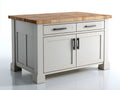Buffet - Bois-Métal - 120 x 55 x 90 cm - Blanc-Bois naturel - Style campagne