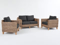Canapé de jardin - Fibres tressées-Tissu-Bois - 160 x 84 x 85 cm - Naturel-Anthracite - Style contemporain